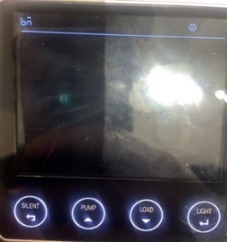 PMLCD or PMLCD-BT screen showing bm in the top-left corner.